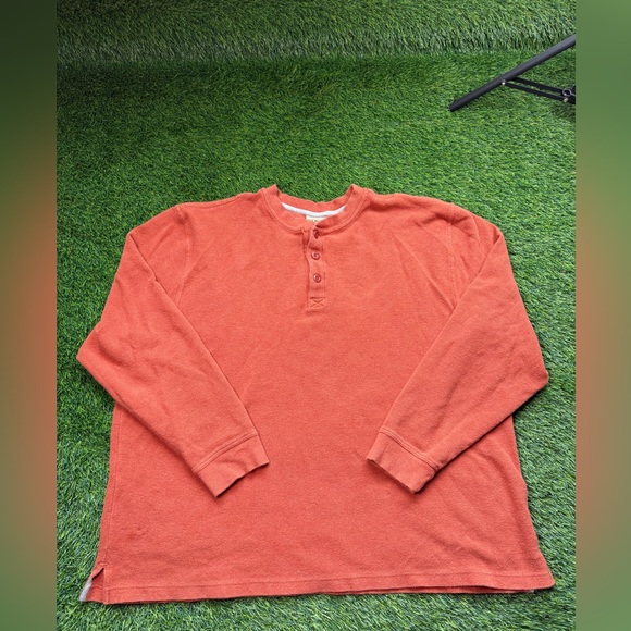 L.L Bean Men’s Shirt Size XXL Orange Pullover Henley Long Sleeve Mens - Picture 1 of 6
